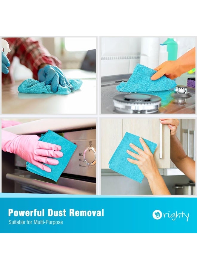 Orighty Orighty Microfiber Cleaning Cloth, 12 Pack Highly Absorbent Cleaning Supplies, Lint Free Cloths for Multiple-use, Powerful Dust Removal Clean Rags for House, Kitchen, Car Care(12x12 inch) Blue - Image 2