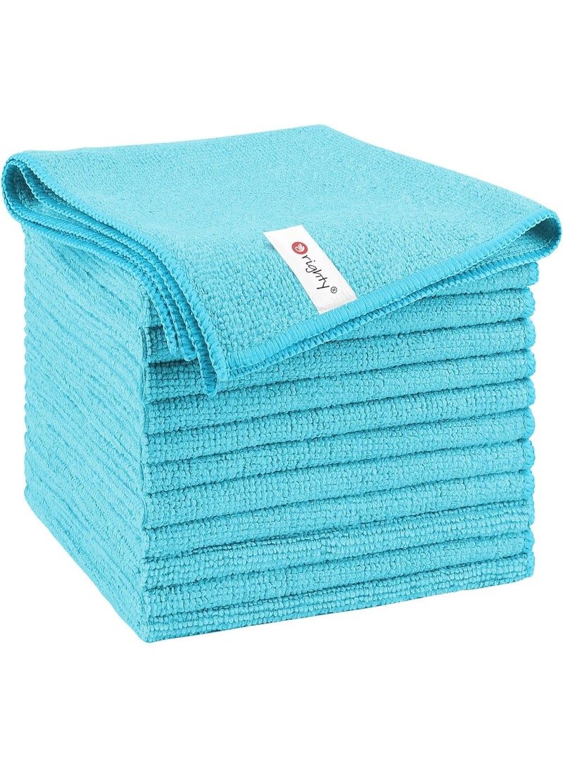 Orighty Orighty Microfiber Cleaning Cloth, 12 Pack Highly Absorbent Cleaning Supplies, Lint Free Cloths for Multiple-use, Powerful Dust Removal Clean Rags for House, Kitchen, Car Care(12x12 inch) Blue - Image 1