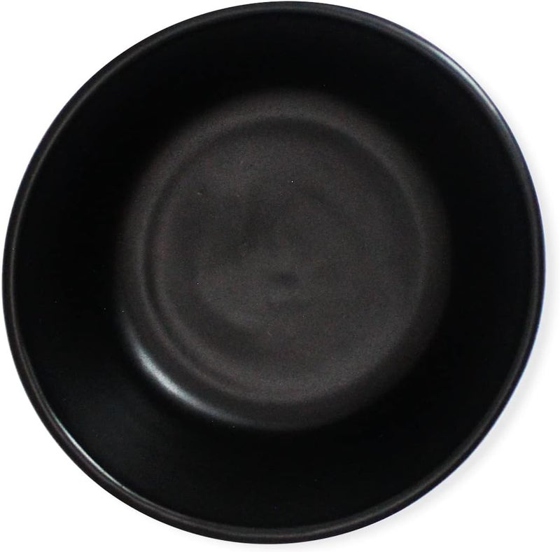 roro Handmade Ceramic Stoneware Matte Black Stoneware Soup Bowls 16 ounce 45 Inch Wide Bowl Set of 2 - Image 5
