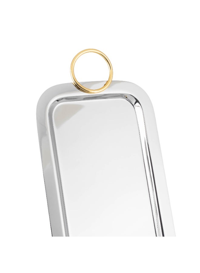 المرحومي صينية تقديم فاخرة من الستانلس ستيل مقاس 16x35 سم - Image 2