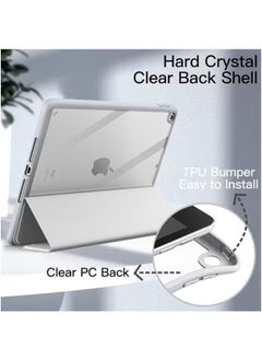 LCYLJGY Case for iPad 10.2-Inch (9th/8th/7th Generation 2021/2020/2019) with Pencil Holder Clear Transparent Back Shell Slim Stand Shockproof Tablet Cover Auto Wake/Sleep  - Image 3