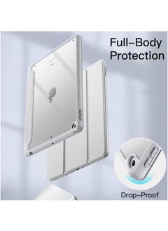 LCYLJGY Case for iPad 10.2-Inch (9th/8th/7th Generation 2021/2020/2019) with Pencil Holder Clear Transparent Back Shell Slim Stand Shockproof Tablet Cover Auto Wake/Sleep  - Image 4