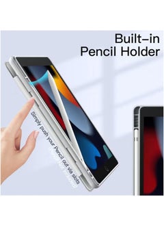 LCYLJGY Case for iPad 10.2-Inch (9th/8th/7th Generation 2021/2020/2019) with Pencil Holder Clear Transparent Back Shell Slim Stand Shockproof Tablet Cover Auto Wake/Sleep  - Image 5