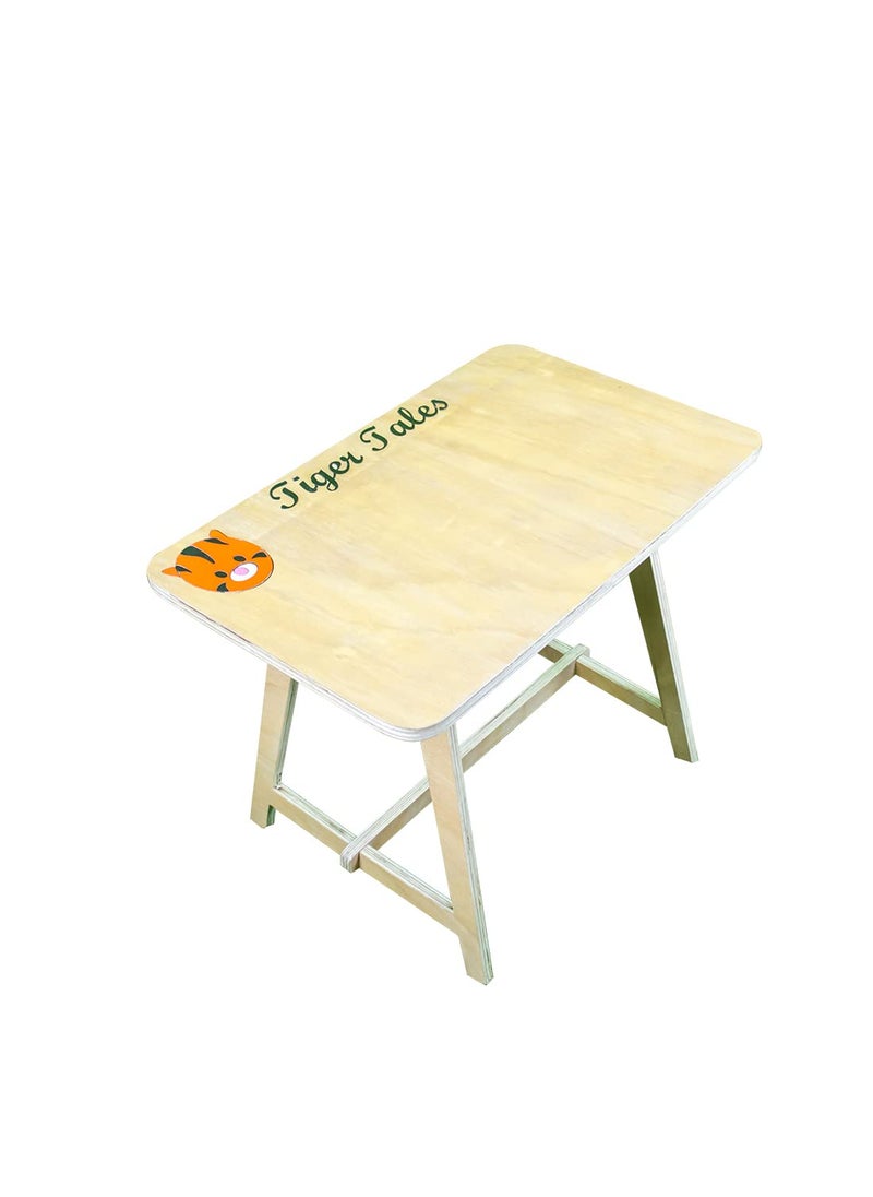 Techny Birds Study Table and Chair Set for Kids Small Table and Chair SetStudy Desk for KidsWooden Table Chair for KidsTiger Themed Table and Chair for Kids