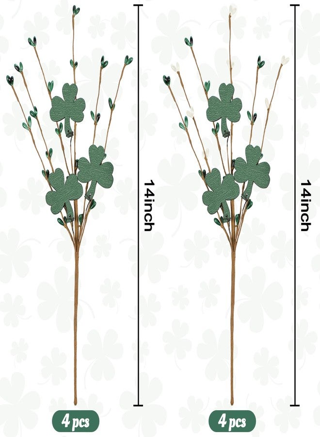 Eternity sky 8Pcs St Patricks Day Decorations Shamrock Picks Decor Artificial Floral Stems for Party Table Centerpiece - Image 4