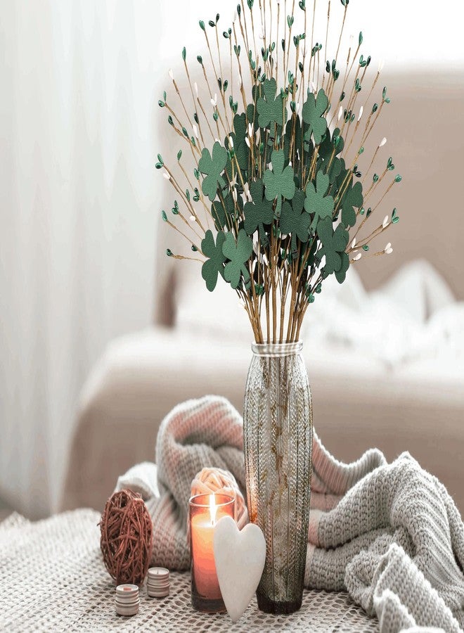 Eternity sky 8Pcs St Patricks Day Decorations Shamrock Picks Decor Artificial Floral Stems for Party Table Centerpiece - Image 3