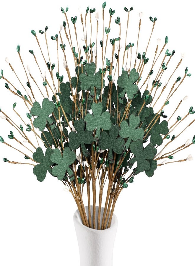 Eternity sky 8Pcs St Patricks Day Decorations Shamrock Picks Decor Artificial Floral Stems for Party Table Centerpiece - Image 1