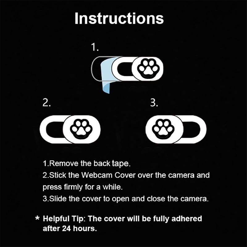 IMNEXT2U Webcam Cover Slide 6 Packs Ultra-Thin Camera Covers for Computer Laptop Desktop Smartphone to Protect Your Privacy and Security, Cute Dog Paw - Image 5