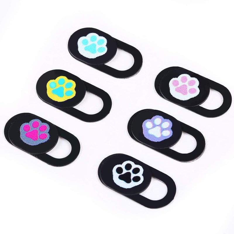 IMNEXT2U Webcam Cover Slide 6 Packs Ultra-Thin Camera Covers for Computer Laptop Desktop Smartphone to Protect Your Privacy and Security, Cute Dog Paw - Image 1
