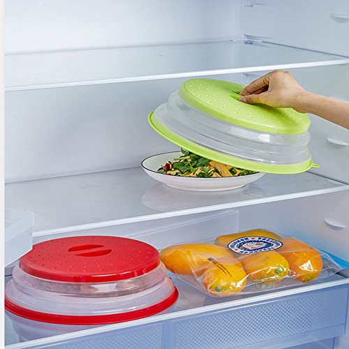 JYYHSF Collapsible Microwave Splatter Cover, 10.5 Inch, Dishwasher-safe, Microwave Plate Cover With Steam Vent，BPA-Free Silicone & Plastic(2 PCS,blue & red) - Image 5
