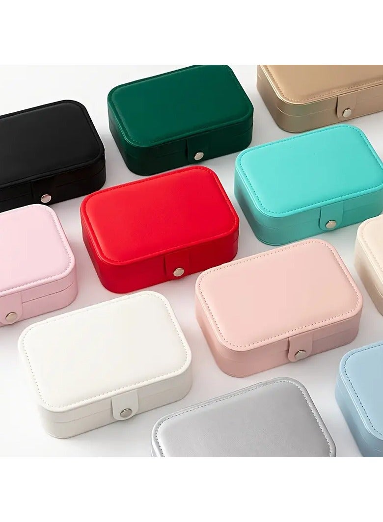 روزينو 1pc الكلاسيكية فو الجلود المجوهرات منظم مربع، حالة السفر المحمولة، فو الجلود مبطنة، مع عرض قابل للتعديل وقابل للإزالة، للقلائد، الخواتم، الأقراط، هدية الأم مثالية، صناديق المجوهرات - Image 2