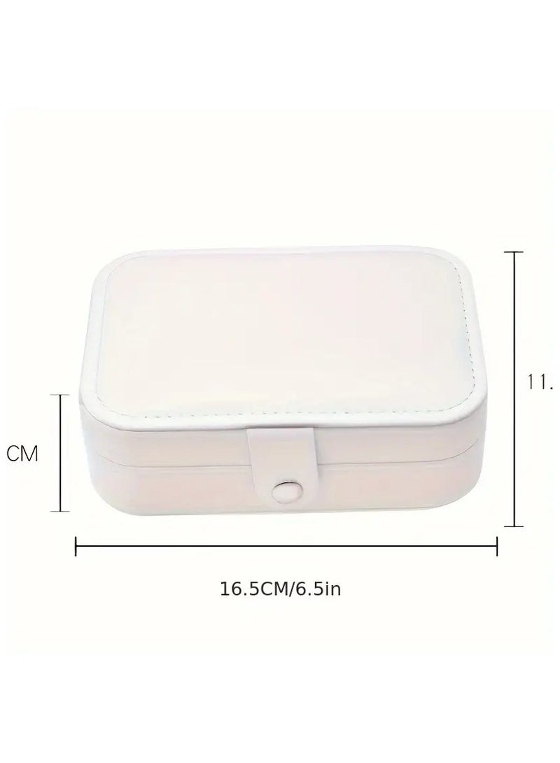 روزينو 1pc الكلاسيكية فو الجلود المجوهرات منظم مربع، حالة السفر المحمولة، فو الجلود مبطنة، مع عرض قابل للتعديل وقابل للإزالة، للقلائد، الخواتم، الأقراط، هدية الأم مثالية، صناديق المجوهرات - Image 3