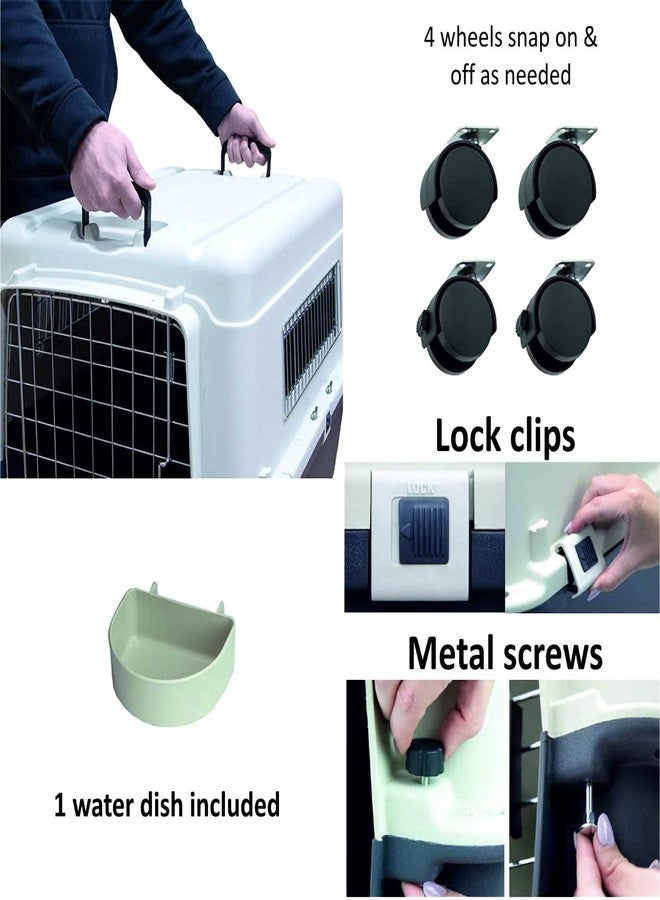 Smart Pups IATA Approved Plastic Flight Cage for Pets, Dog Flight Cage - Grey & White (24 inch Flight cage) - Image 5