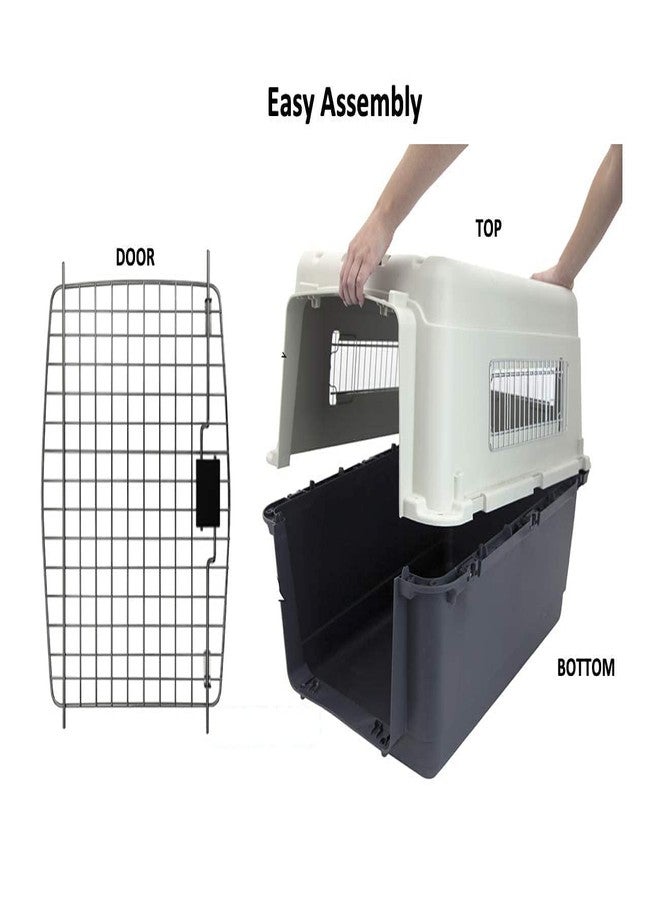 Smart Pups IATA Approved Plastic Flight Cage for Pets, Dog Flight Cage - Grey & White (24 inch Flight cage) - Image 4