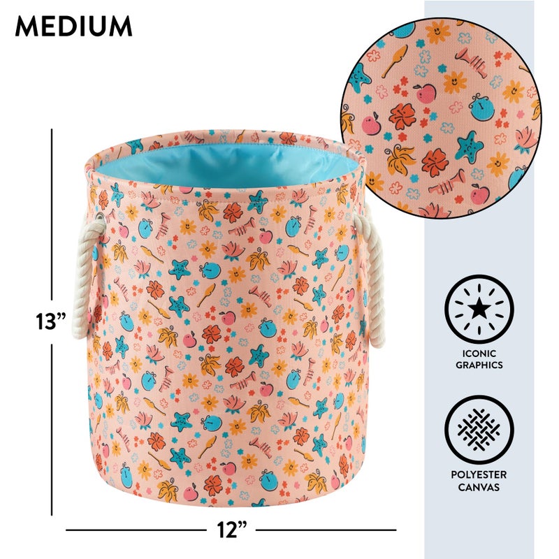 Idea Nuova Disney Princess 3 Piece Fabric Storage Basket Set, Nestable Toy Storage Bins with Rope Handles, Kids Bedroom & Nursery Organizer - Image 3