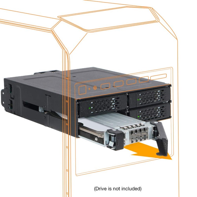 Icy Dock إيسي دوك 4 باي 2.5 SAS/SATA HDD/SSD حاوية معدنية متنقلة لفتحة 5.25" (مع تحكم في المروحة) | توف أرمور MB607SP-B - Image 2