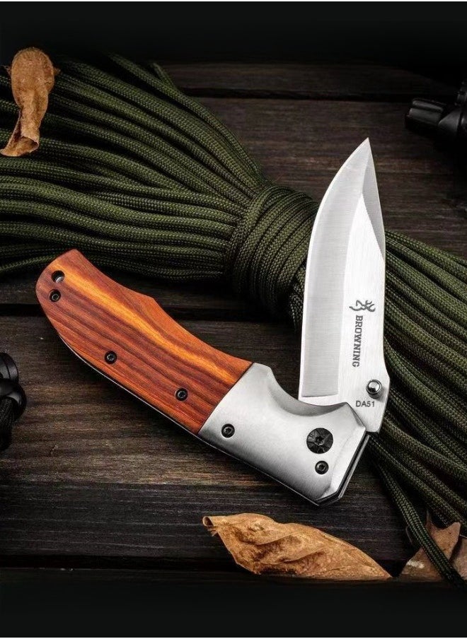 Browning - Outdoor Knife Folding Pocket Knife Field High Hardness Knife Tactical Saber DA51 Stainless Steel Fruit Knife - Image 1