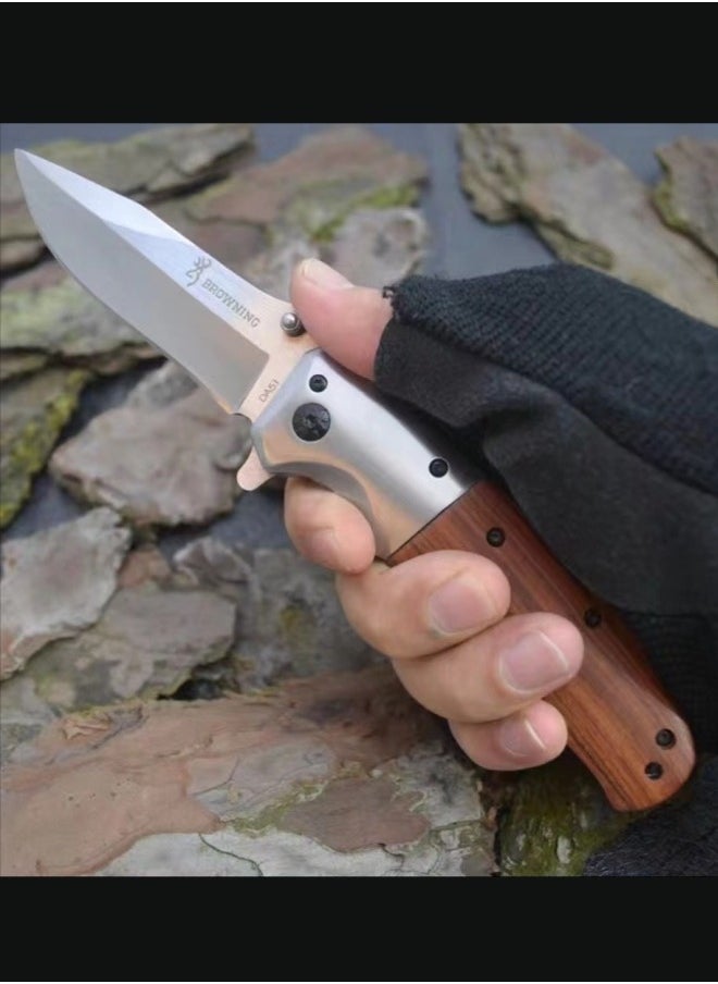 Browning - Outdoor Knife Folding Pocket Knife Field High Hardness Knife Tactical Saber DA51 Stainless Steel Fruit Knife - Image 1