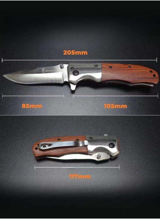Browning - Outdoor Knife Folding Pocket Knife Field High Hardness Knife Tactical Saber DA51 Stainless Steel Fruit Knife - Image 1