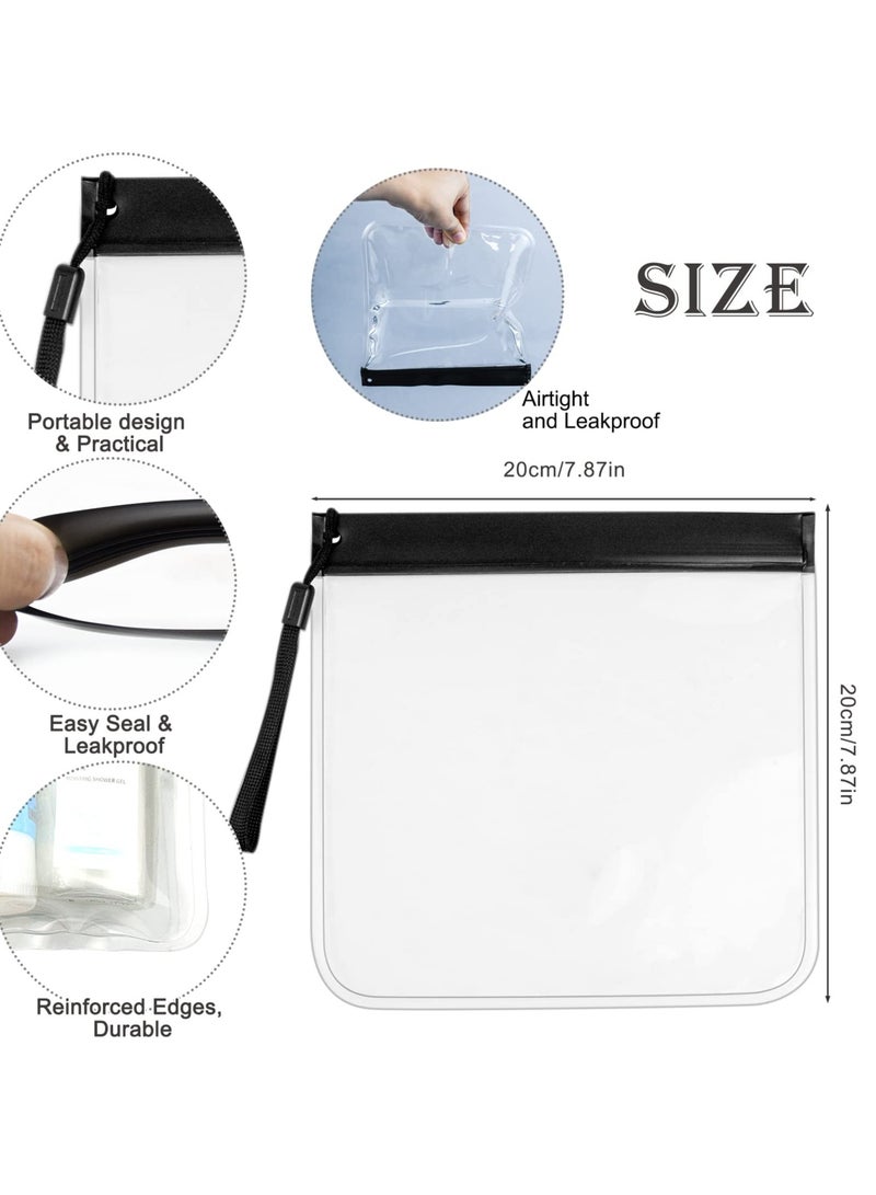 3Pcs Waterproof Travel Toiletry Bags, Leakproof Makeup Organizer for Airport Security Liquids, Ideal for Men and Women (Black) - Image 2