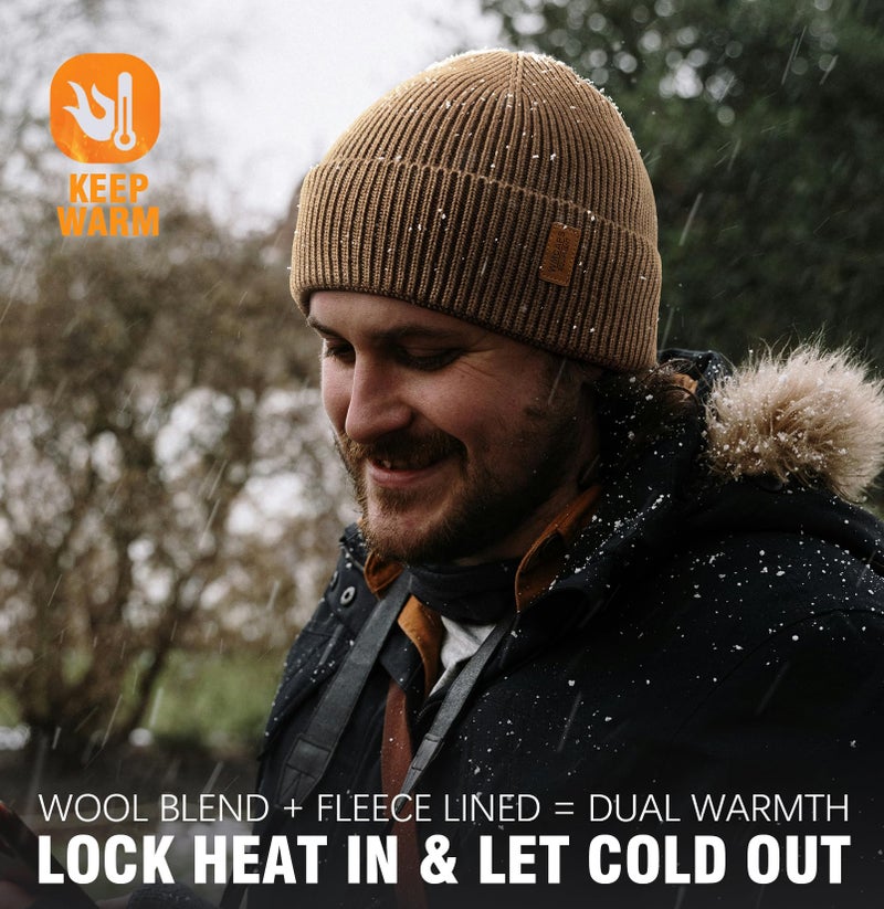 Wmcaps Merino Wool Fleece Lined Beanie Winter Hats for Men Women, Warm Thermal Kint Cap for Outdoor Grey - Image 5