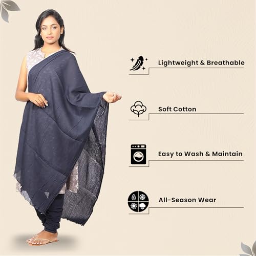 Happy Bunny Pure Cotton Dupatta for Women (2.5m) Soft, Lightweight, and Breathable Skin Chunni, Versatile Solid Color Stole for Everyday Styling and Festive Outfits - Image 2