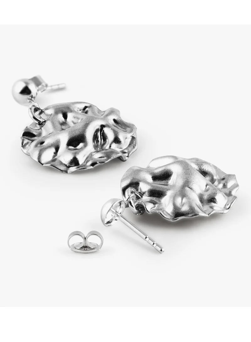 Minza  Minza ” Luminous Circlet ” Pure 925 Sterling Silver, Handmade Earring for Women, Stud Earring, 4.100 grams of Silver, Jewelry for Casual & Special Occasion for Women | Best Price UAE