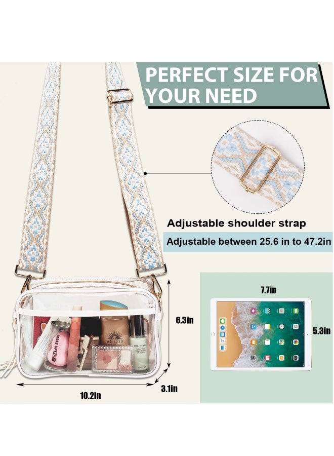 Clear Bag Stadium Approved with Guitar Strap,Clear Crossbody Backpack, Transparent Casual Chest Daypack for Women & Girls, Perfect for Sports, Music Festival, Hiking, Concerts(white) - Image 2