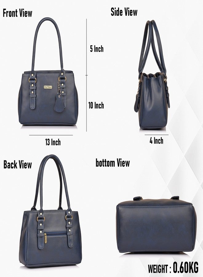 Fostelo Women's Riverside Satchel Tote Handbag for Women | Ladies Purse | Stylish Shoulder Bag | Gift For Women | Blue - Image 3