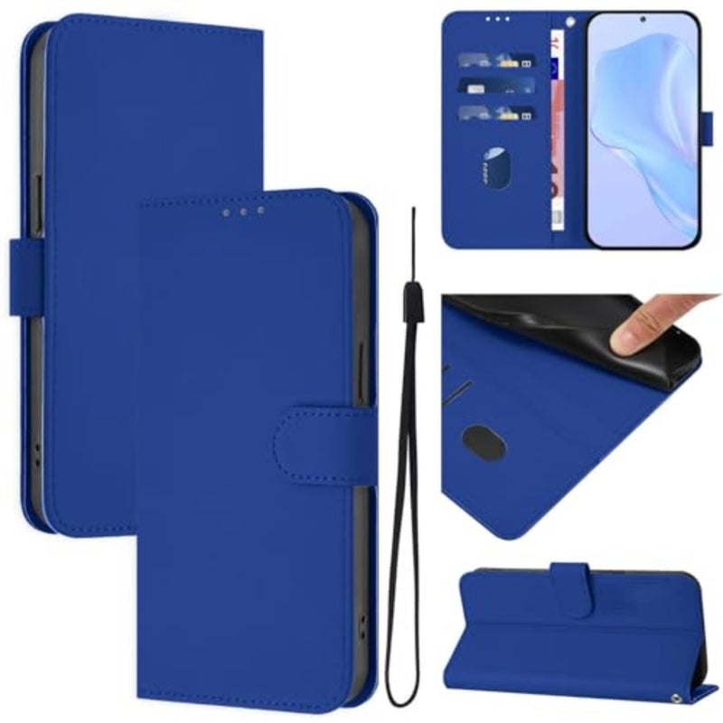 Compatible with Coolpad Cool 30 Eco PU Leather Card Holder Wallet Flip Magnetic Closure Stand DarkBlue - Image 1