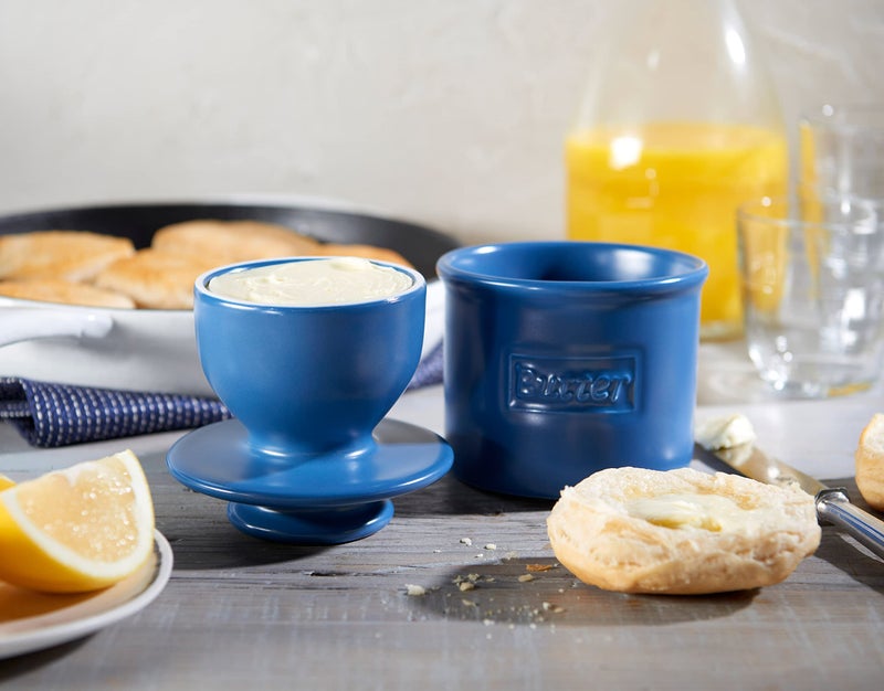 Butter Bell - The Original Butter Bell Crock by L. Tremain, French Ceramic Butter Dish, Café Matte Collection, Navy Matte - Image 4
