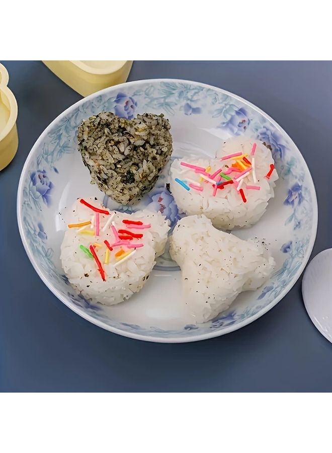 6pcs Yellow Rice Ball Mold Set With 1pc Rice Spoon For DIY Sushi Onigiri - Image 4