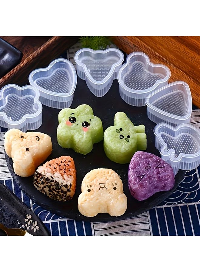 6pcs Yellow Rice Ball Mold Set With 1pc Rice Spoon For DIY Sushi Onigiri - Image 2