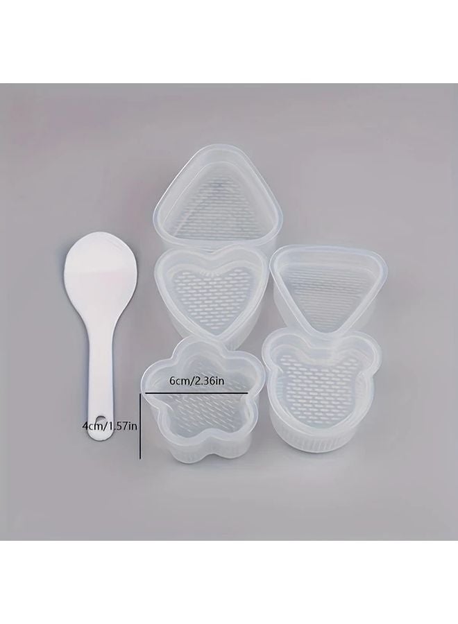 6pcs Yellow Rice Ball Mold Set With 1pc Rice Spoon For DIY Sushi Onigiri - Image 3