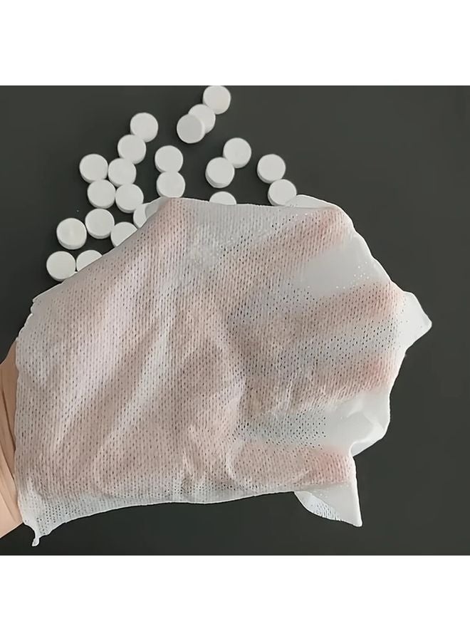 100 قطعة منشفة وجه قابلة للضغط للاستخدام مرة واحدة مكثفة خالية من العطور للمسافرين - Image 1