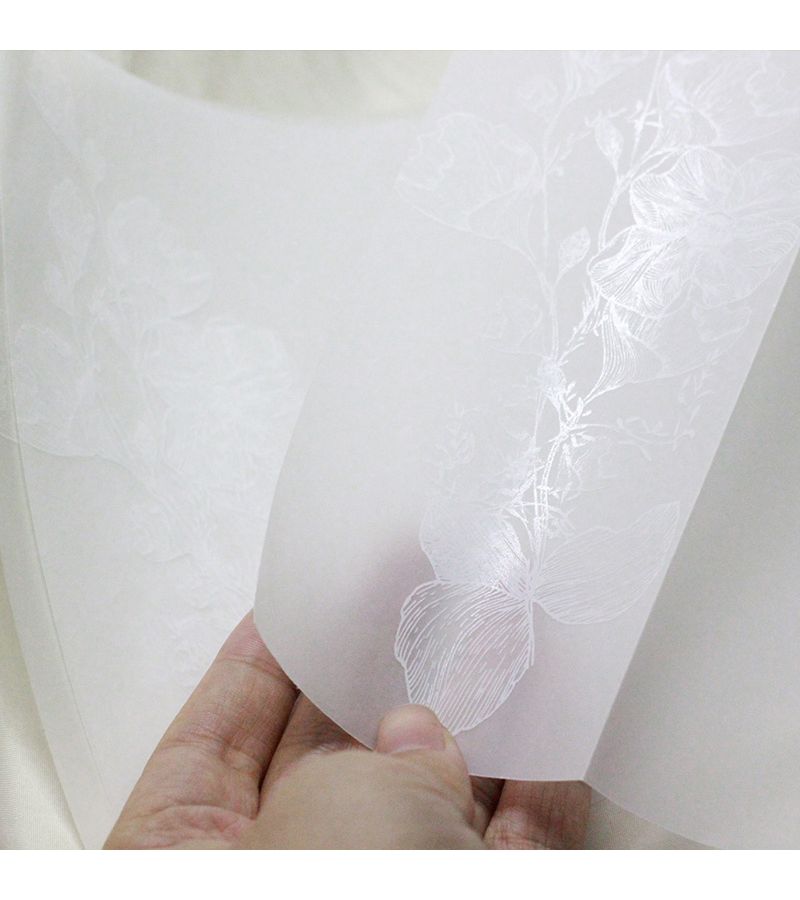 20pcs Elegant White Floral Vellum Envelopes Durable Paper Jackets For Wedding Invitations - Image 2