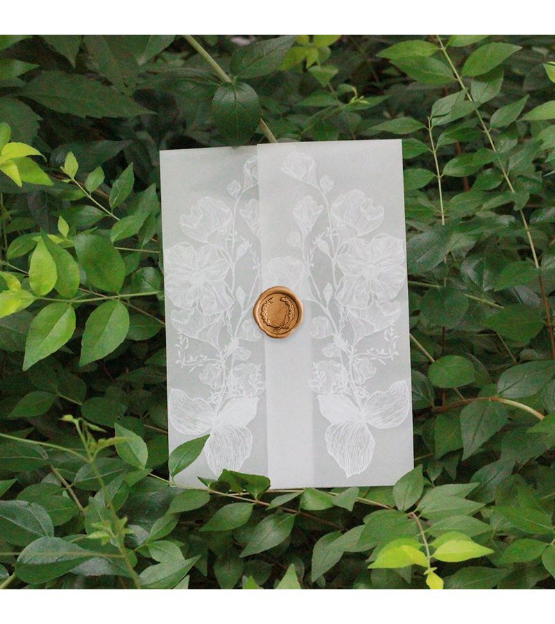 20pcs Elegant White Floral Vellum Envelopes Durable Paper Jackets For Wedding Invitations - Image 5