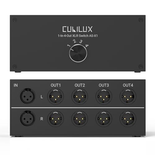 Cubilux ASX1 1In4Out Stereo XLR Audio Selector Passive 1Female to 4Male Balanced XLR Source Switcher Box - Image 1