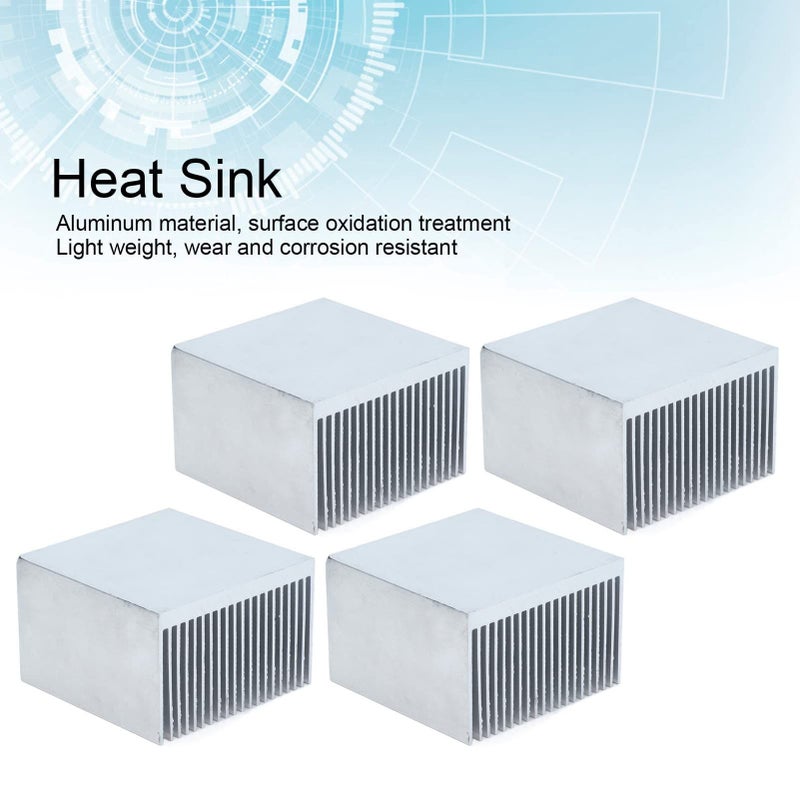 4 Pieces Aluminum Heatsink Cooling Fins with Adhesive Backing for CPU Power Modules - Image 4