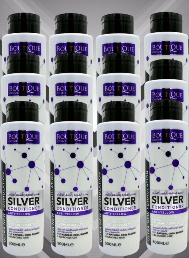 BOUTIQUE 12 Pieces Conditioner For Blonde, Bleached And Gray Hair 500ml