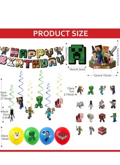 xppier Minecraft Birthday Party Kit for Kids for 10 People, Complete Tableware Set, Minecraft Party Decorations  - Image 3