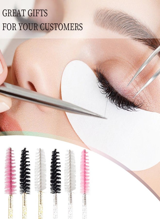 MyAoKuE-UP 300 Pack Disposable Mascara Wands Crystal Gold Handle Brush Lash Wand Eyelash Extension Tool Bulk Makeup Applicator (Mix 6 Color) - Image 5