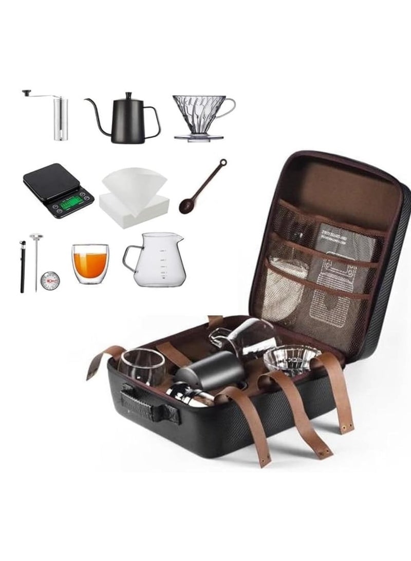 اتش تي اتش V60 صب أكثر من صانع القهوة مجموعة غلاية القهوة مقياس القهوة المنقط الكل في 1 السفر دليل التخييم طقم القهوة طقم هدايا القهوة 34.5x30x15.5 سم - Image 1
