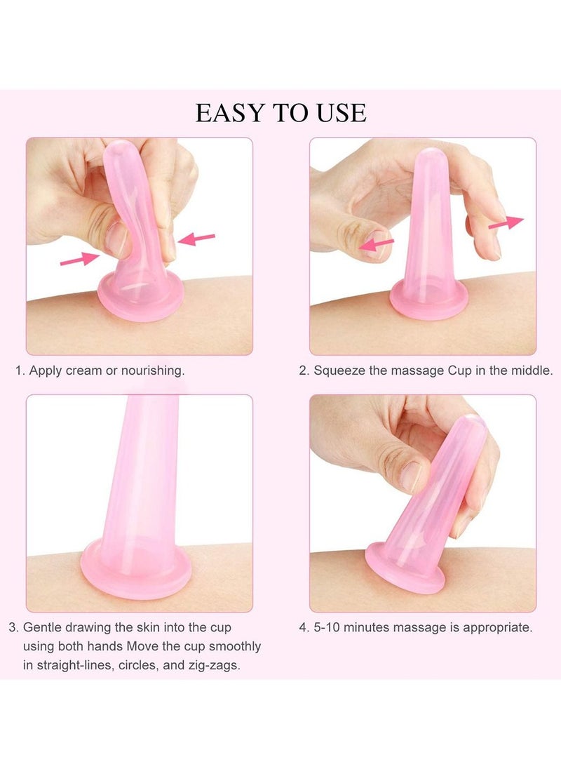 SYOSI Silicone Facial Cupping Therapy Set Eye and Face Vacuum Massage Cup Kit Free Exfoliating Brush with a Sack for Neck Skin Anti-Wrinkle Anti-Aging Effect  - Image 3