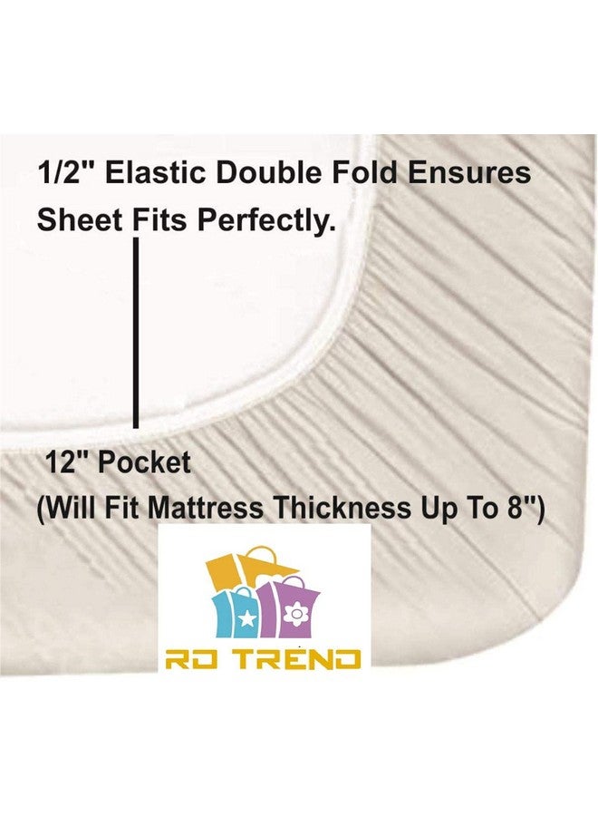 RD TREND® Premium Elastic Fitted Bedsheets for Single Bed Size (72 x 48 x 8 Inches) with 1 Pillow Cover Size (18x28 Inches) Color- Firoji - Image 2