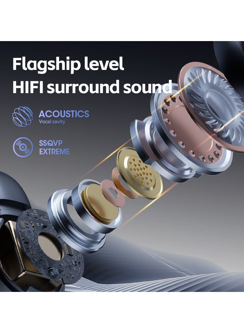 تمويل سماعات أذن لاسلكية، سماعات أذن رياضية بمشبك أذن، مشبك على سماعات أذن بلوتوث لهواتف iPhone Android، سماعات توصيل الهواء، سماعة بلوتوث للجري وركوب الدراجات والتمرين والقيادة - Image 3