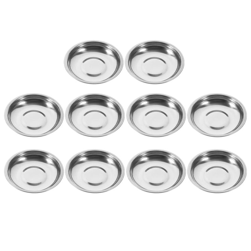 10 Pcs Stainless Steel Round Seasoning Plates 10 Cm Mustard Dessert Dishes For Home Restaurant Catering Appetizer Serving Bowls - Image 4