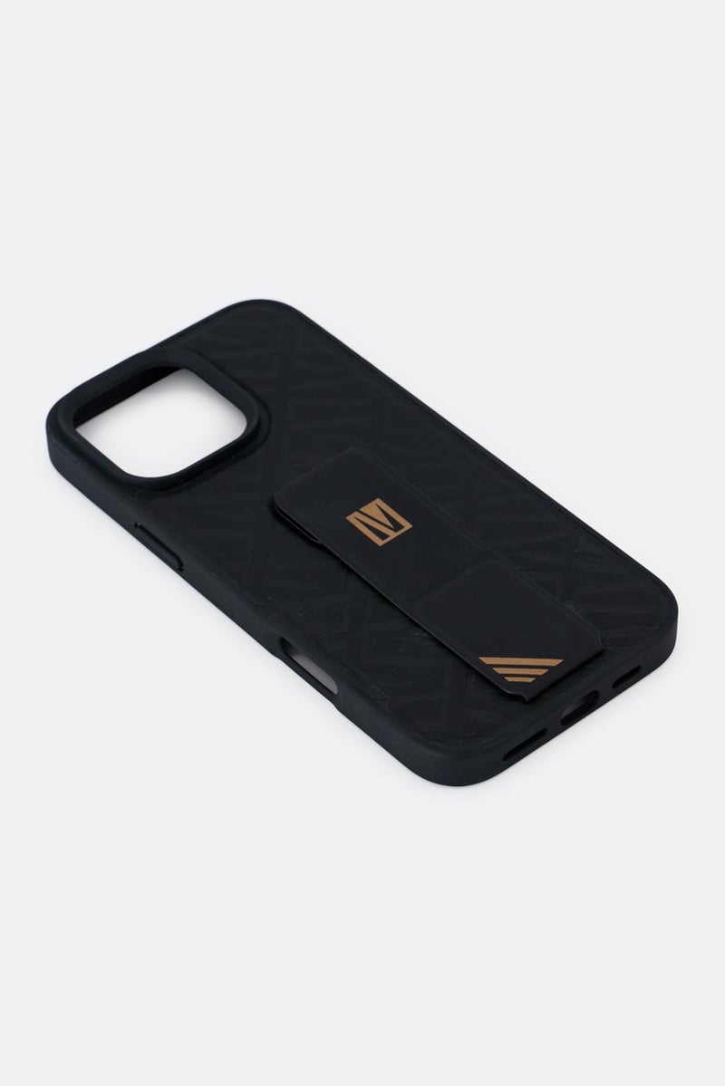 LEVELO حافظة واقية لآيفون 16 برو ماكس مورفيكس كويرو جريب ستاند، سوداء - Image 4