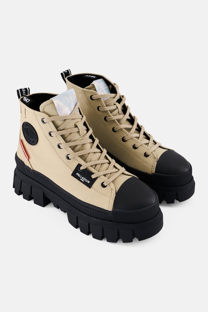 PALLADIUM Women Revolt Hi Tx Lace Up Ankle Boots, Khaki  - Image 1