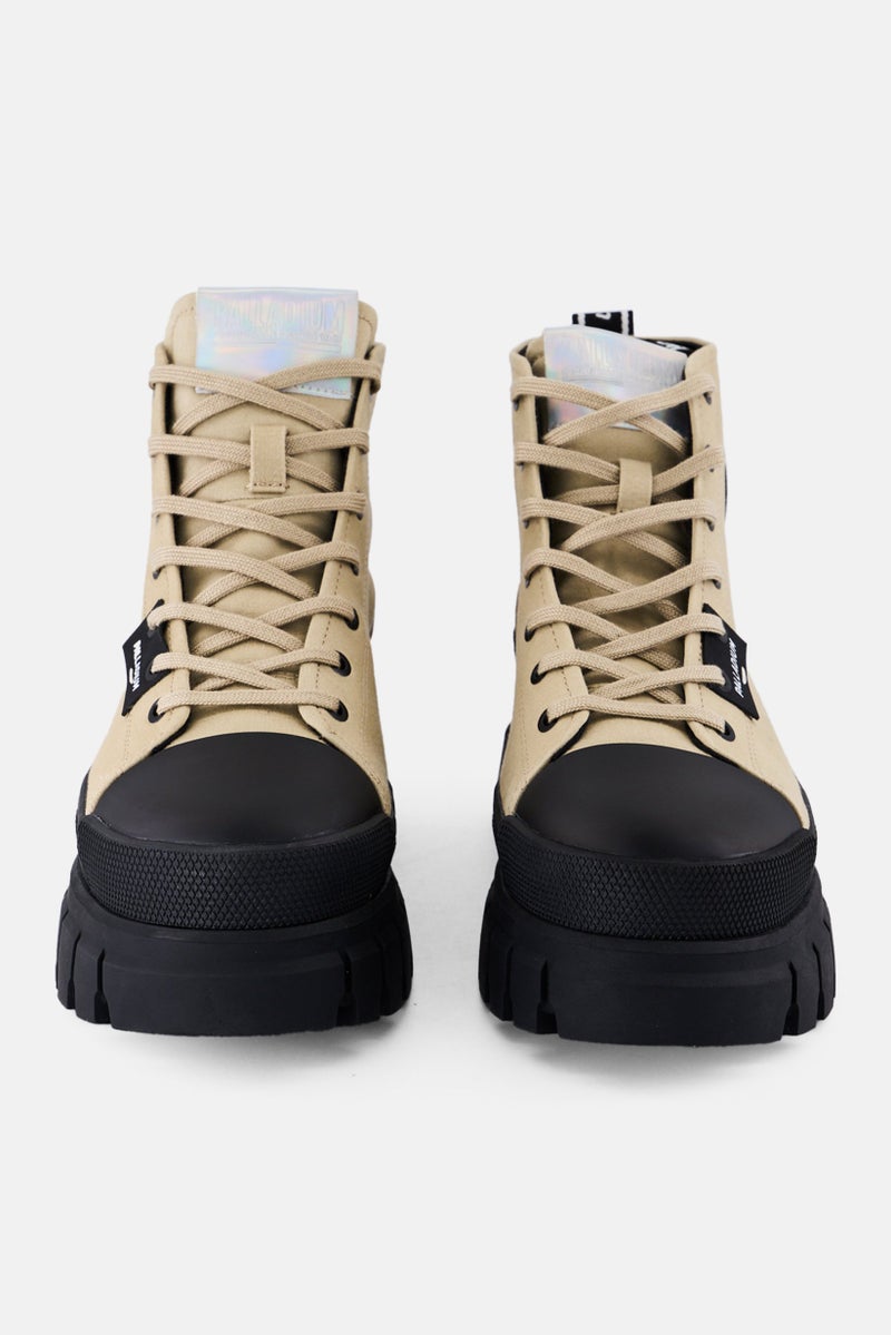 PALLADIUM Women Revolt Hi Tx Lace Up Ankle Boots, Khaki  - Image 2